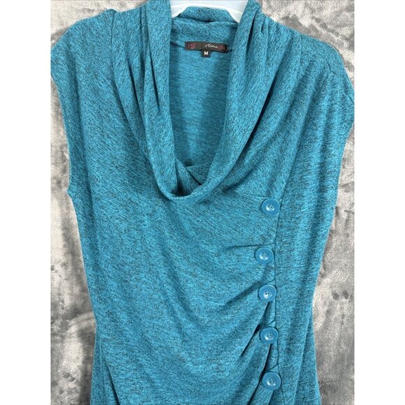 Heart and Soul Woman’s Blouse turquoise Medium Top - Picture 3 of 12